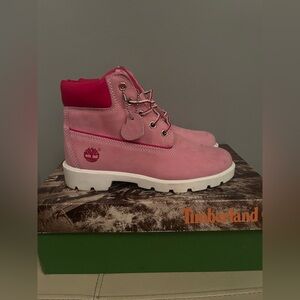 Timberland Waterproof Juniors Size 3.5 Pink Rose 6 In Boots Excellent Condition